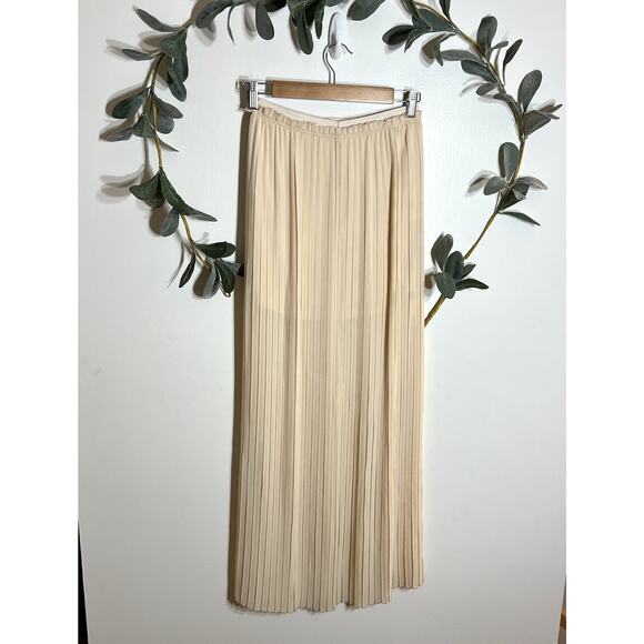NWT Lush Cream Pleated Maxi Skirt LAST CALL - Picture 5 of 7
